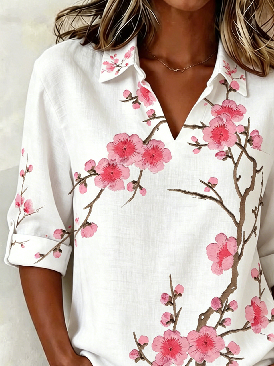 Shawl Collar Vintage Loose Shirt