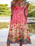 Loose Casual Half Open Collar Dress With No