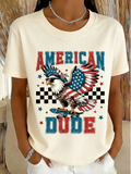 Text Letters Cotton Regular Fit Casual T-Shirt