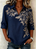 Loose Shawl Collar Elegant Shirt