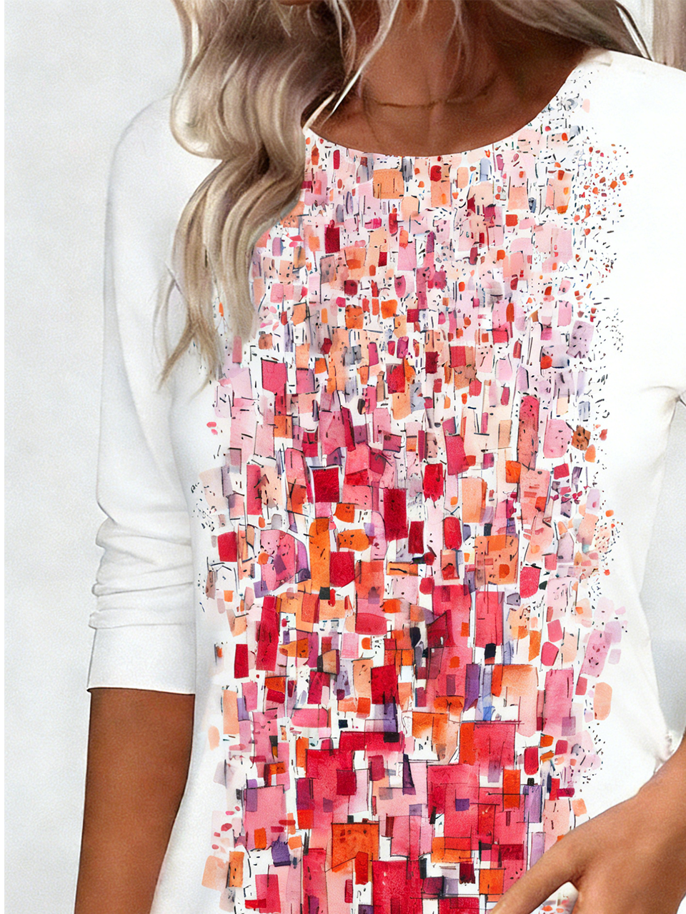 Gradient Pattern Casual Jersey Loose T-Shirt