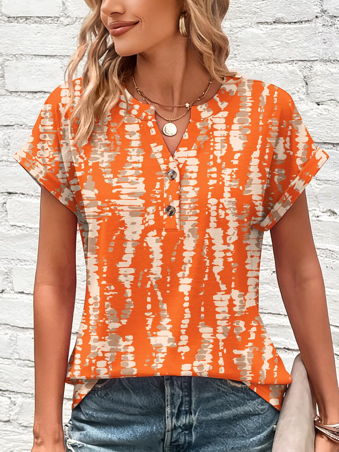 Geometric Cotton Elegant T-Shirt