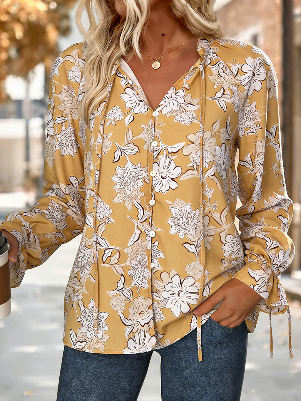 Loose Elegant Floral Shirt