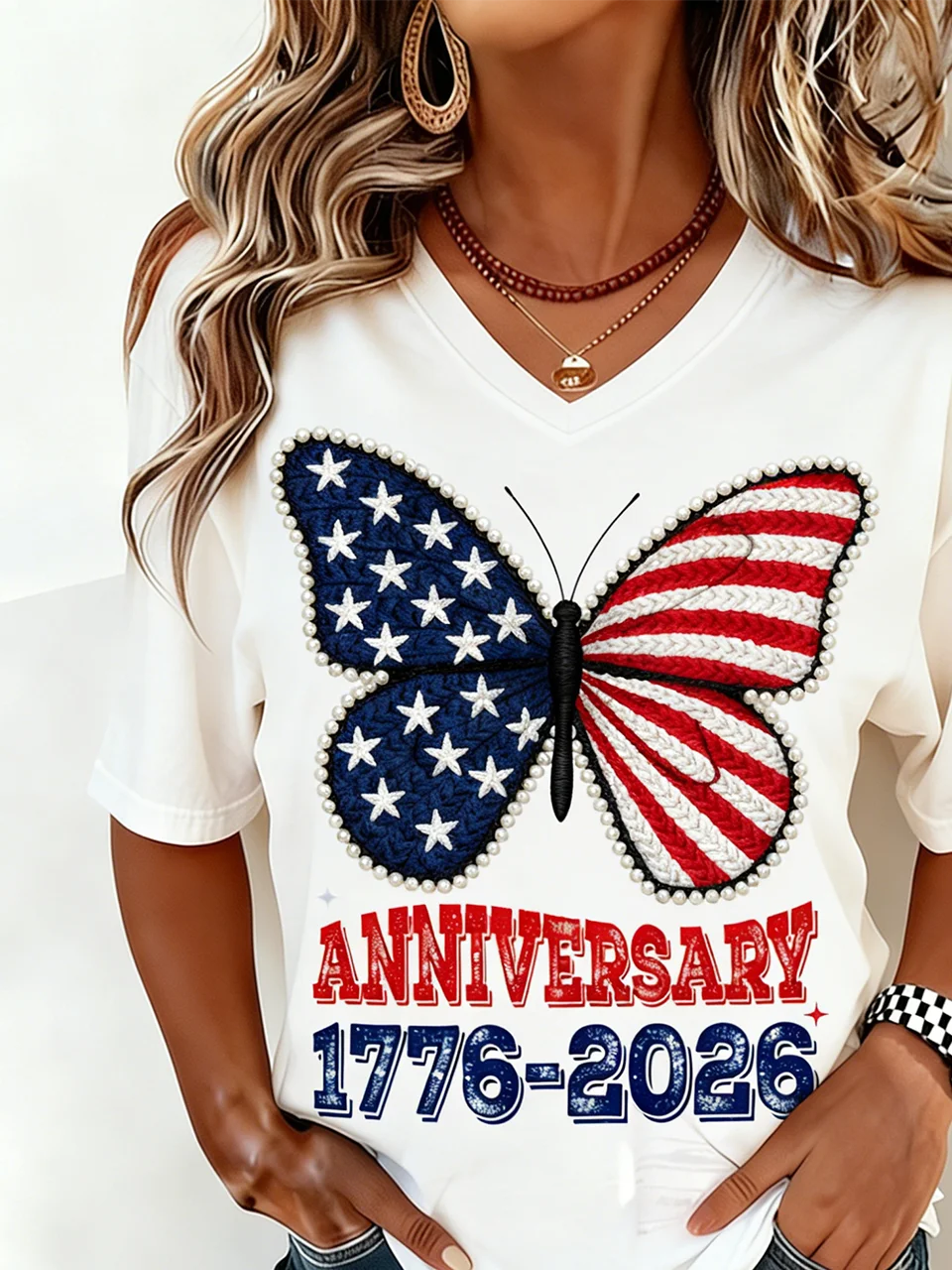 Butterfly Cotton Regular Fit Elegant T-Shirt