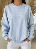 Casual Striped Loose Others Sweatshirt