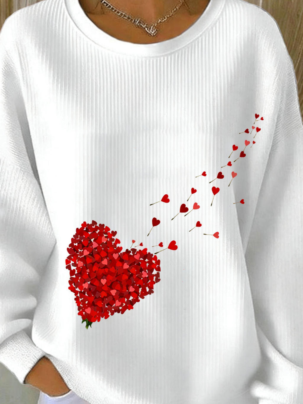 Cotton-Blend Crew Neck Vintage Sweatshirt