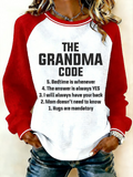 Text Letters Crew Neck Loose Casual Sweatshirt