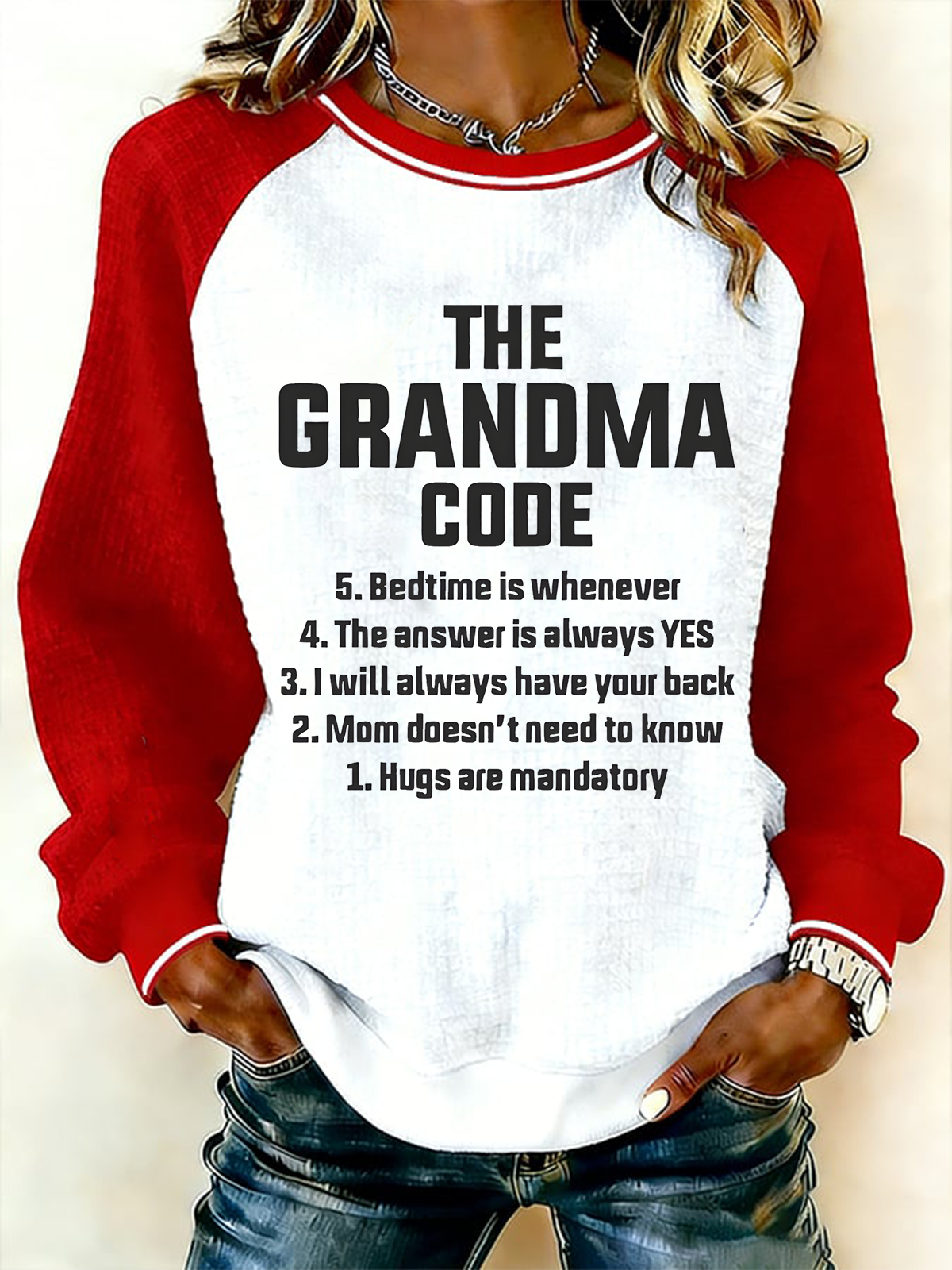 Text Letters Crew Neck Loose Casual Sweatshirt