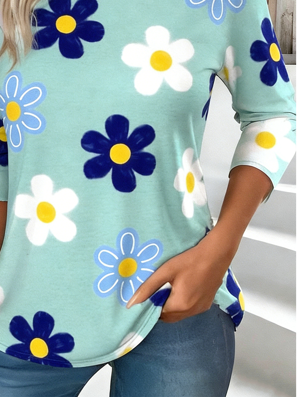 Loose Jersey Casual Crew Neck T-Shirt