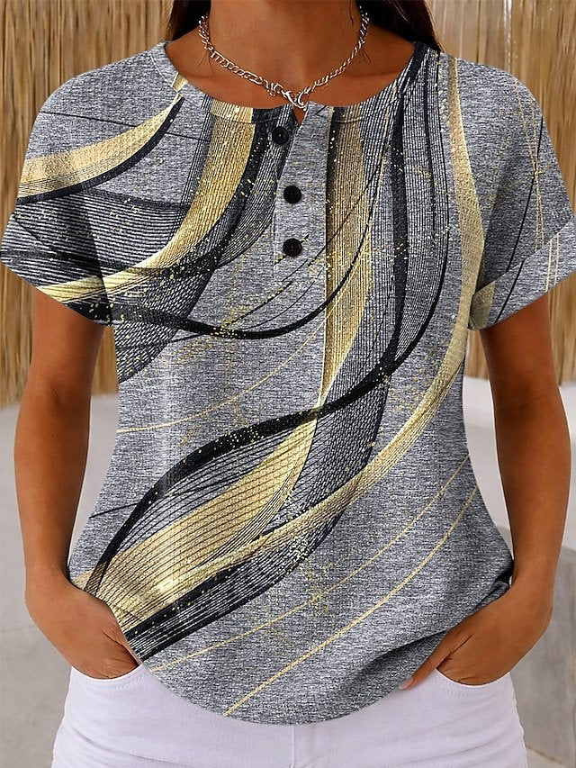 Others Vintage Loose Geometric T-Shirt