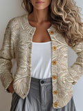Women Ethnic 3D Printing Micro-Elasticity Loose Cardigan