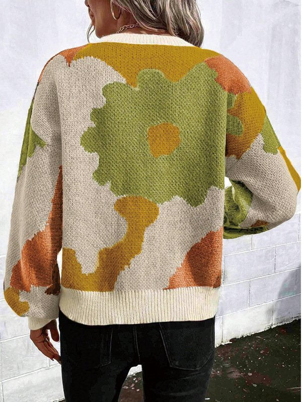 Urban Floral Split Joint Sweater