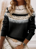 Abstract Casual Printing Sweater