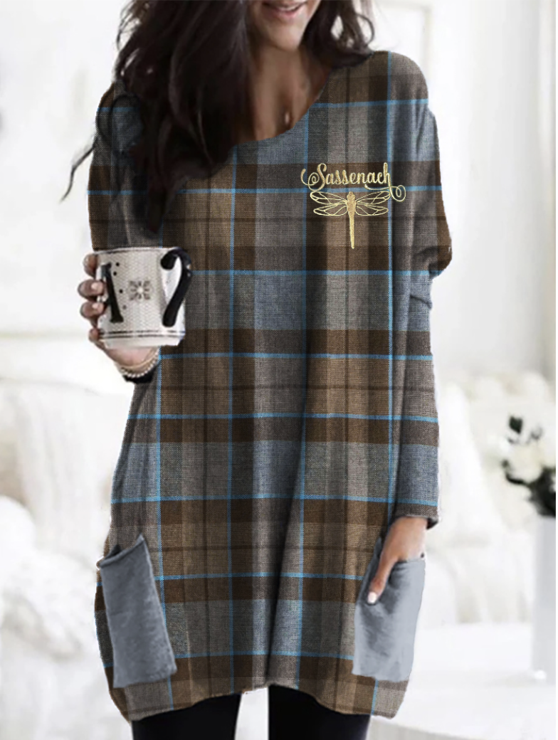 Outsiders TV plaid printed casual long sleeved Tunic