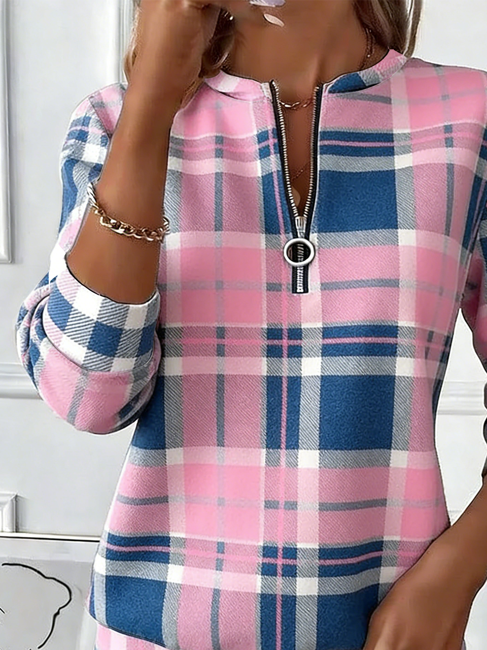Geometric Loose Crew Neck Casual Sweatshirt