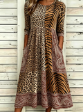 Loose Leopard Others Elegant Dress With No