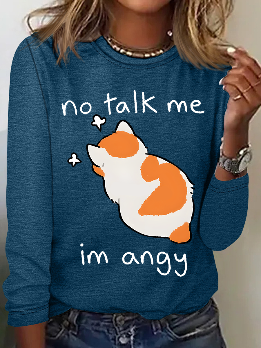 No Talk Me Casual Long Sleeve Shirt