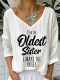 Jersey Loose V Neck Casual T-Shirt