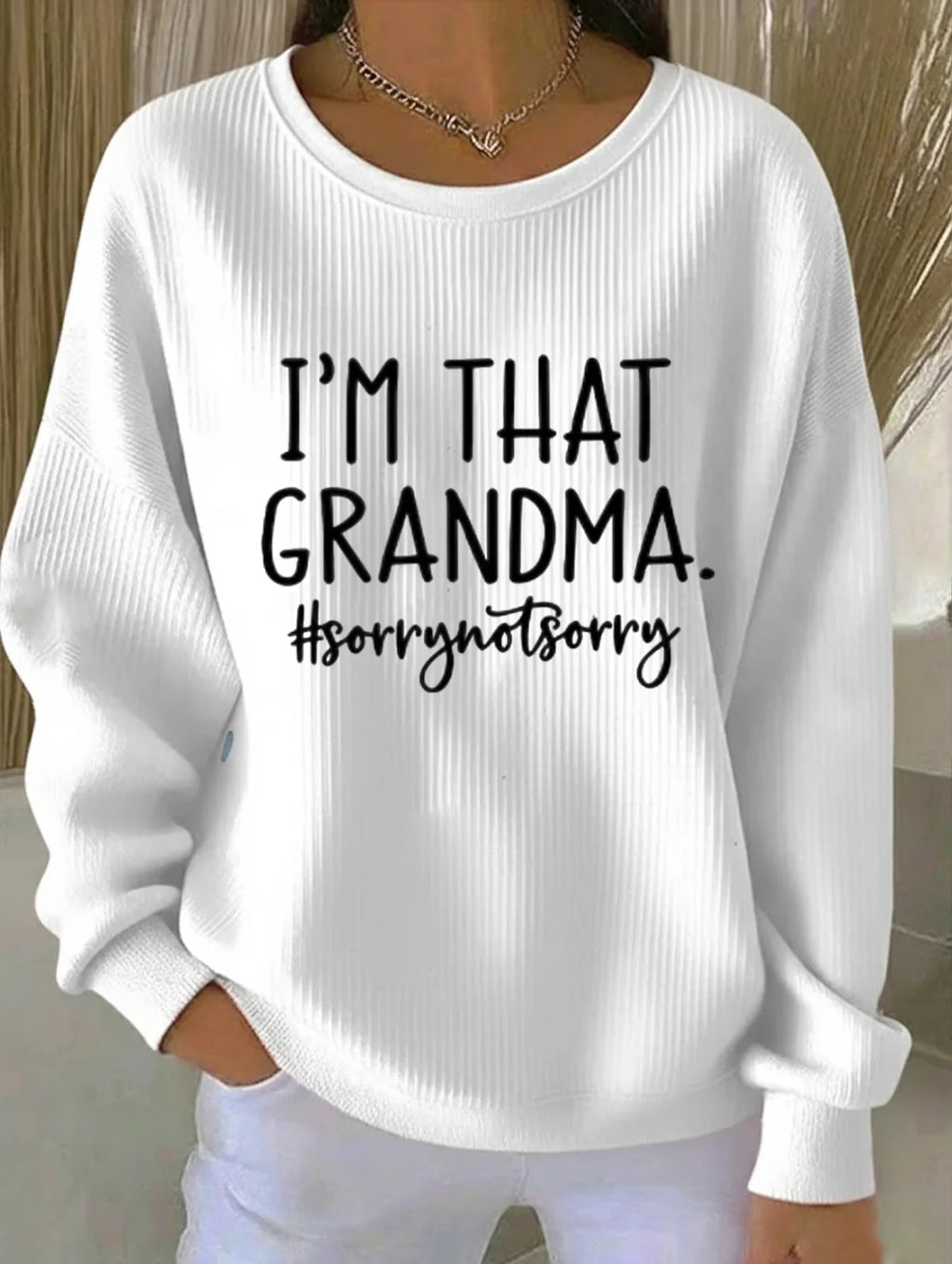 Printing Crew Neck Casual Text Letters Sweatshirt