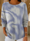 Printing Crew Neck Abstract Simple Sweater