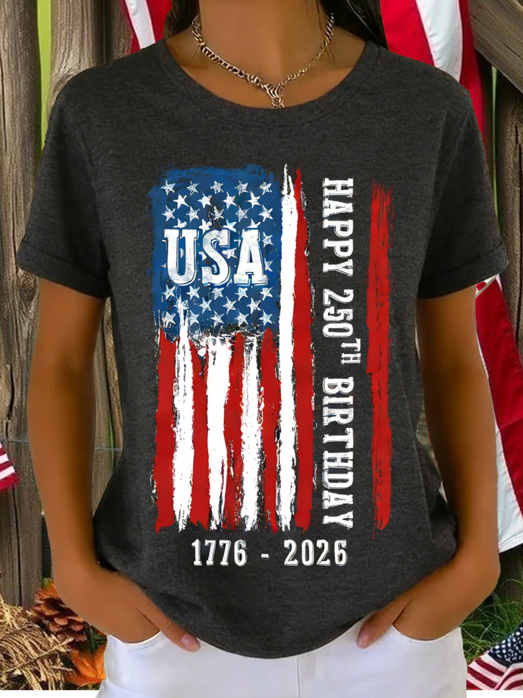 Retro American 250th Anniversary T-shirt, Vintage Independence Day T-shirt