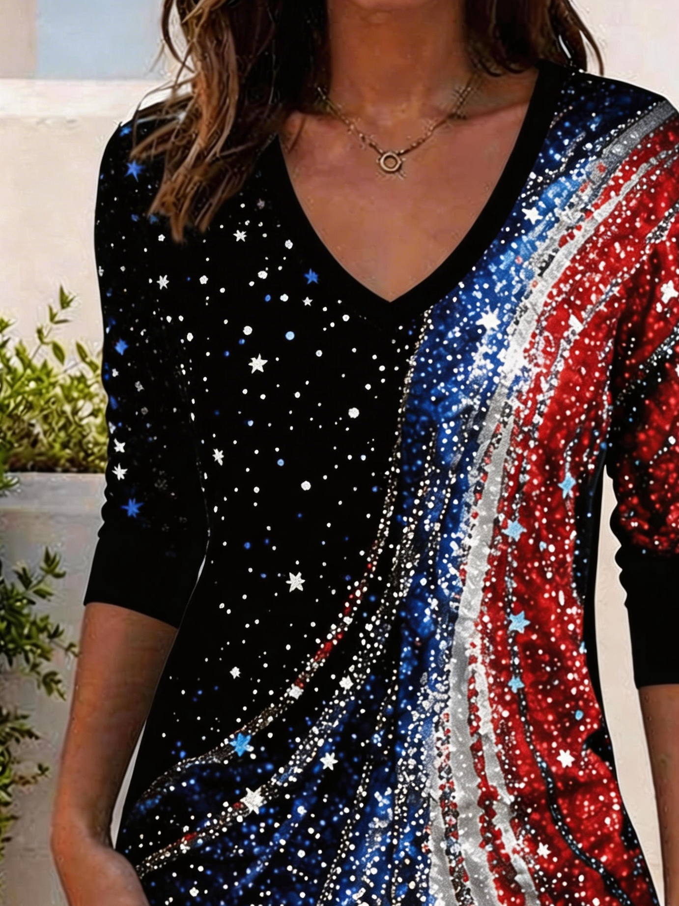 Independence Day Cotton-Blend Casual T-Shirt