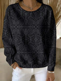 Loose Printing Casual Abstract Sweatshirt