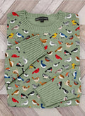 Cute bird round neck knitted sweater