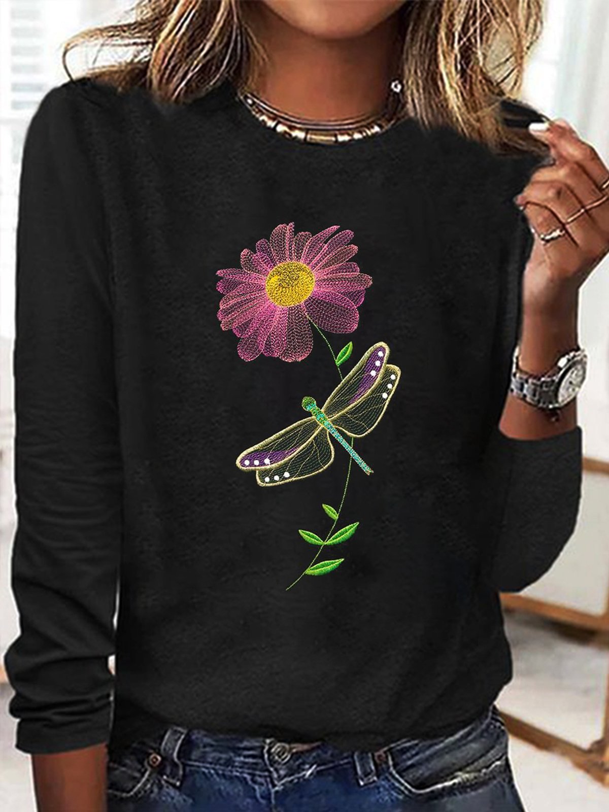 Casual Loose Dragonfly T-Shirt