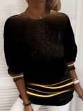 Women's Abstract Print Casual Long Sleeve Crew Neck Sweatshirt