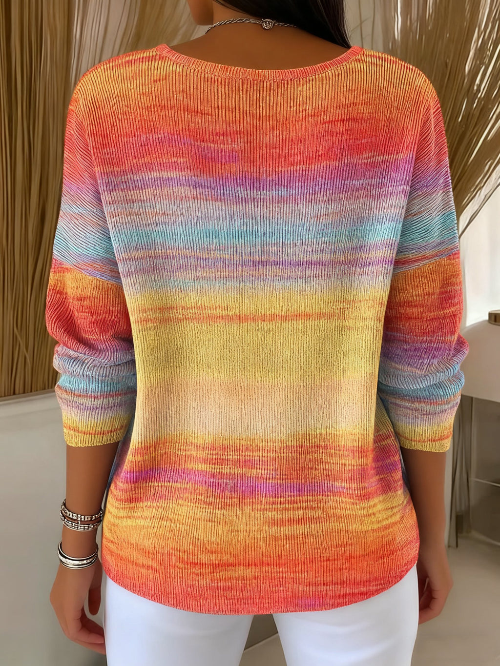 Regular Fit Casual Cotton V Neck Sweater