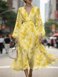 Elegant Floral Regular Fit Dress With No