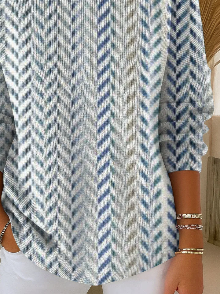 Abstract Casual Regular Fit Crew Neck Sweater