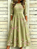 Others Vintage Loose Floral Dress With No