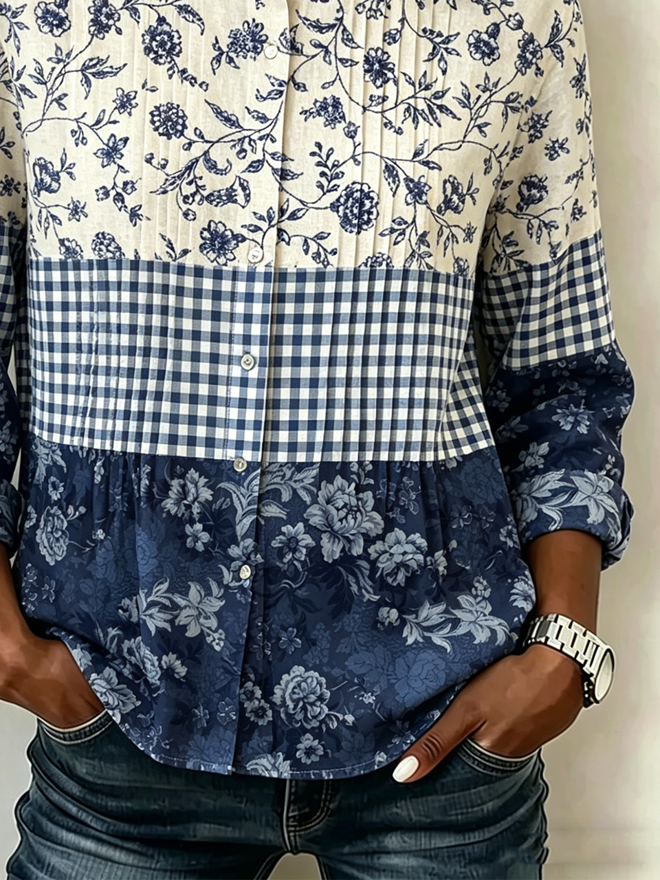 Others Elegant Plain Linen Blend Shirt