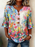 Elegant Loose Floral Others Shirt
