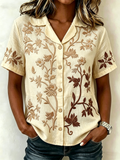 Floral Shawl Collar Vintage Shirt