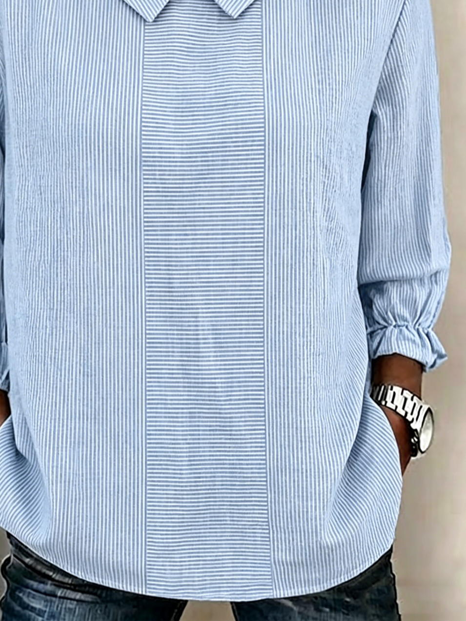 Vintage Loose Striped Others Shirt