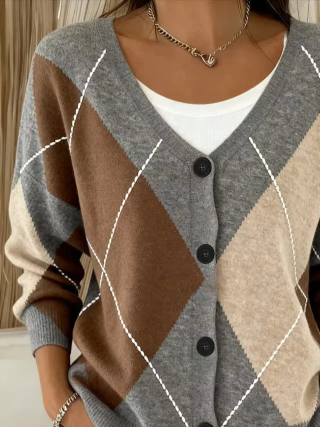 Women's Floral Print Casual V-Neck Cardigan
