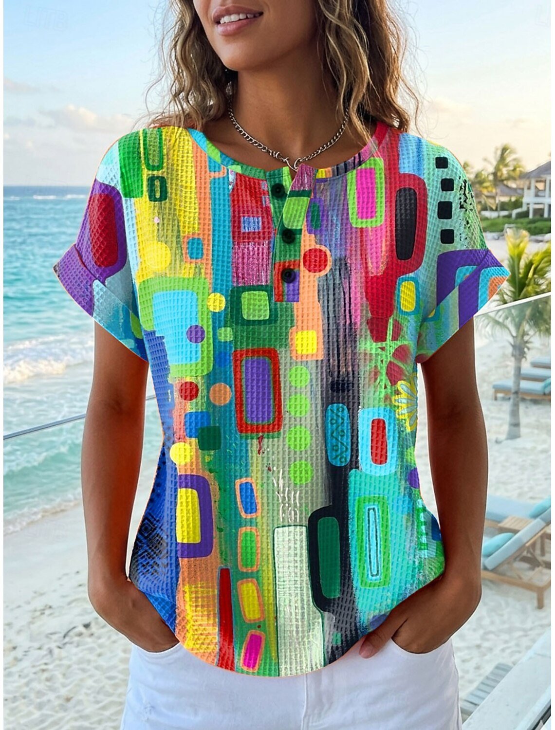 Geometric Loose Others Casual T-Shirt