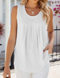 Elegant Plain Crew Neck Loose Tank Top