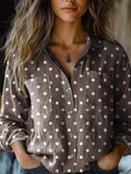 Casual Loose Shawl Collar Cotton Shirt