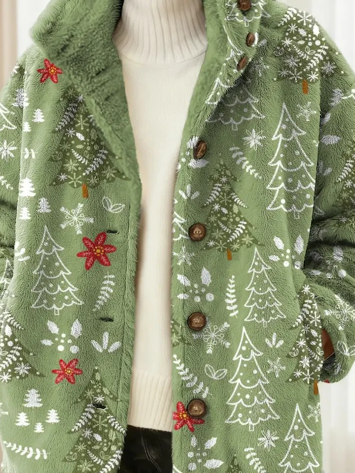Christmas Flannel Vintage Teddy Jacket