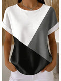 Casual Geometric Others Loose T-Shirt