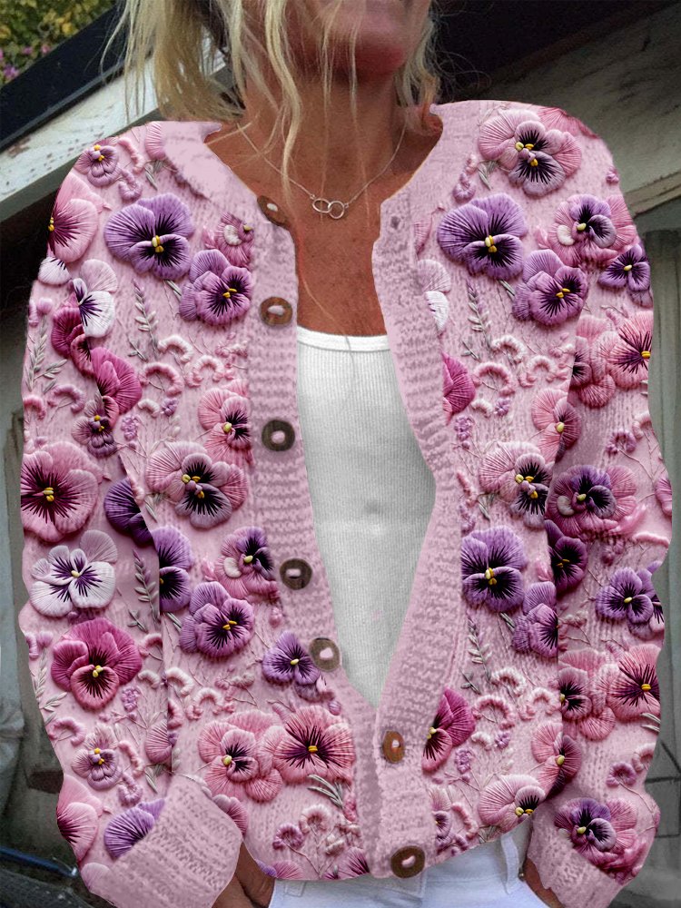 Vintage flower button cardigan
