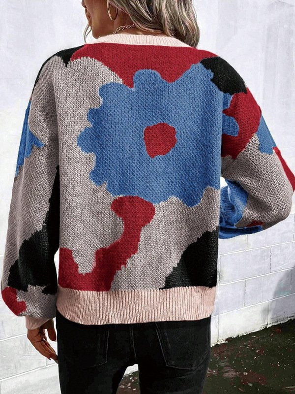Urban Floral Split Joint Sweater