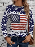Casual Loose America Flag T-Shirt