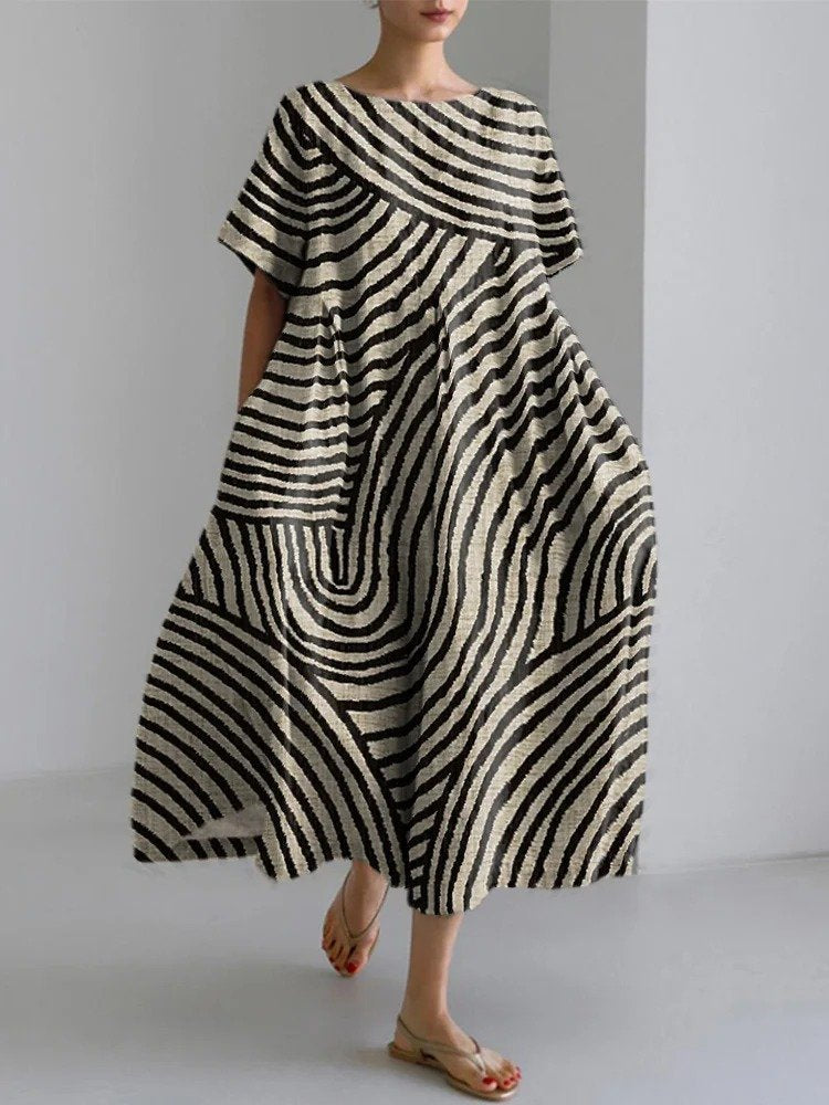 Casual Geometric Dress With No