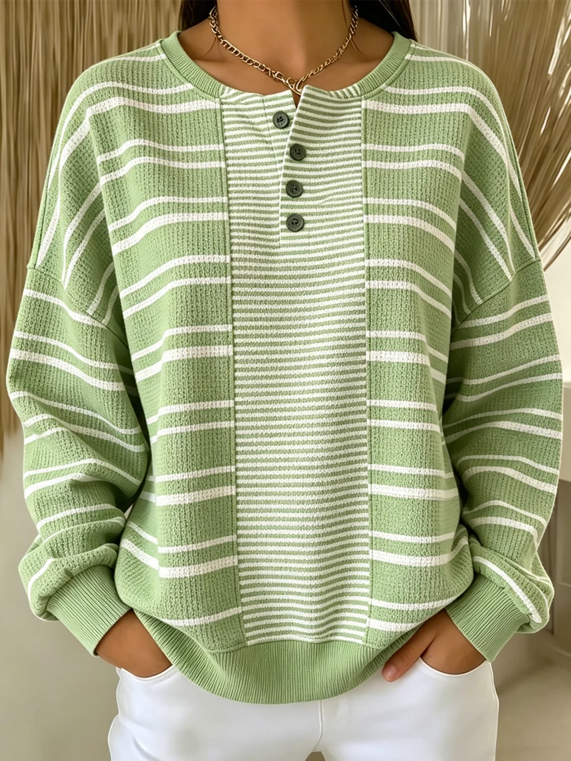 Striped Loose Others Casual Sweatshirt