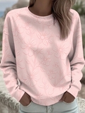Loose Floral Casual Sweatshirt